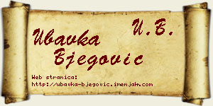 Ubavka Bjegović vizit kartica